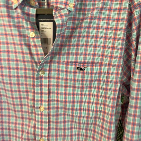 Vineyard Vines Men’s On the Go Nylon Classic Plaid Shirt in Neon Rosa XS NWT - Picture 2 of 9